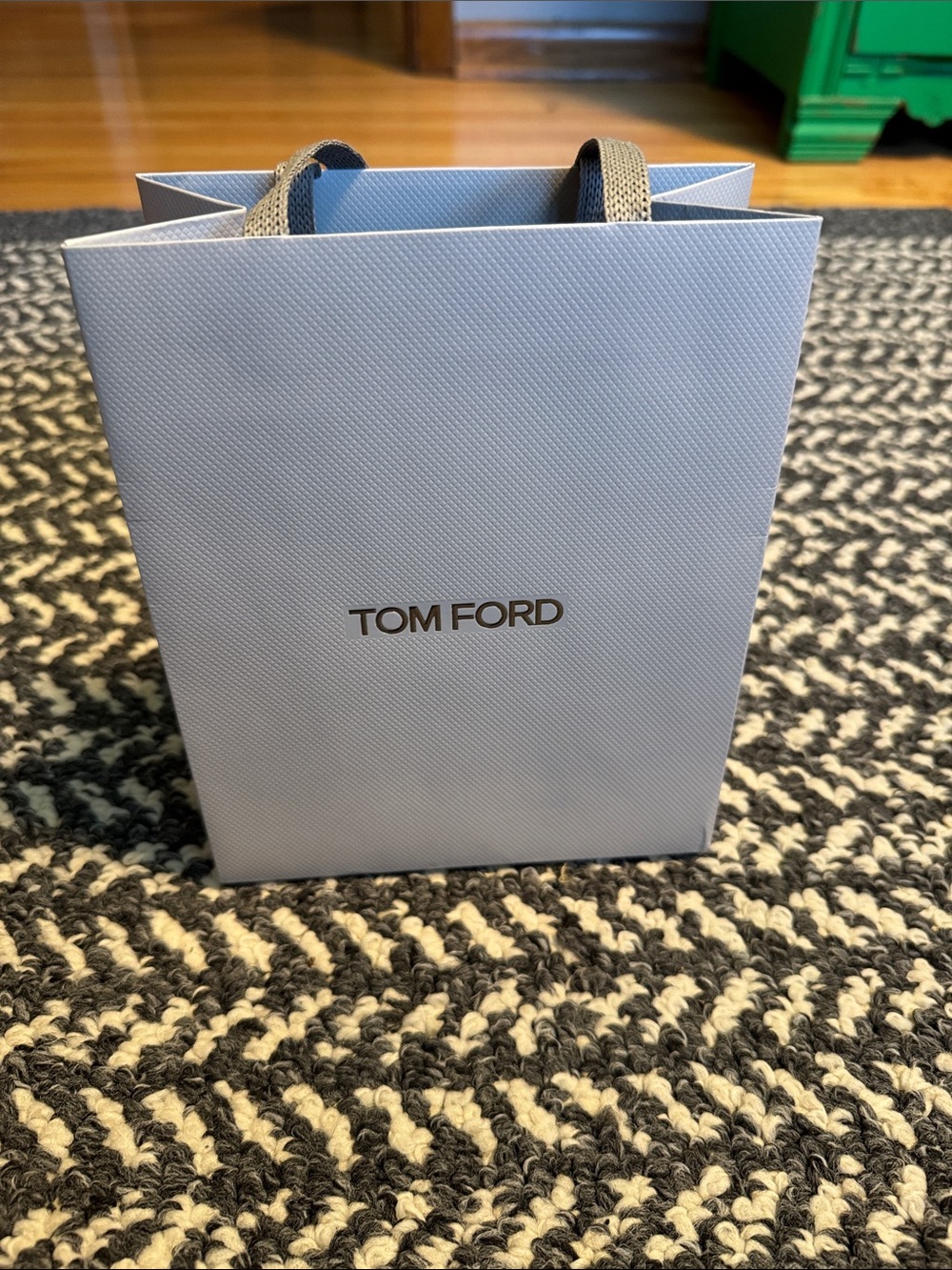 Tom Ford Light Blue Shopping Bag with Gray Handles